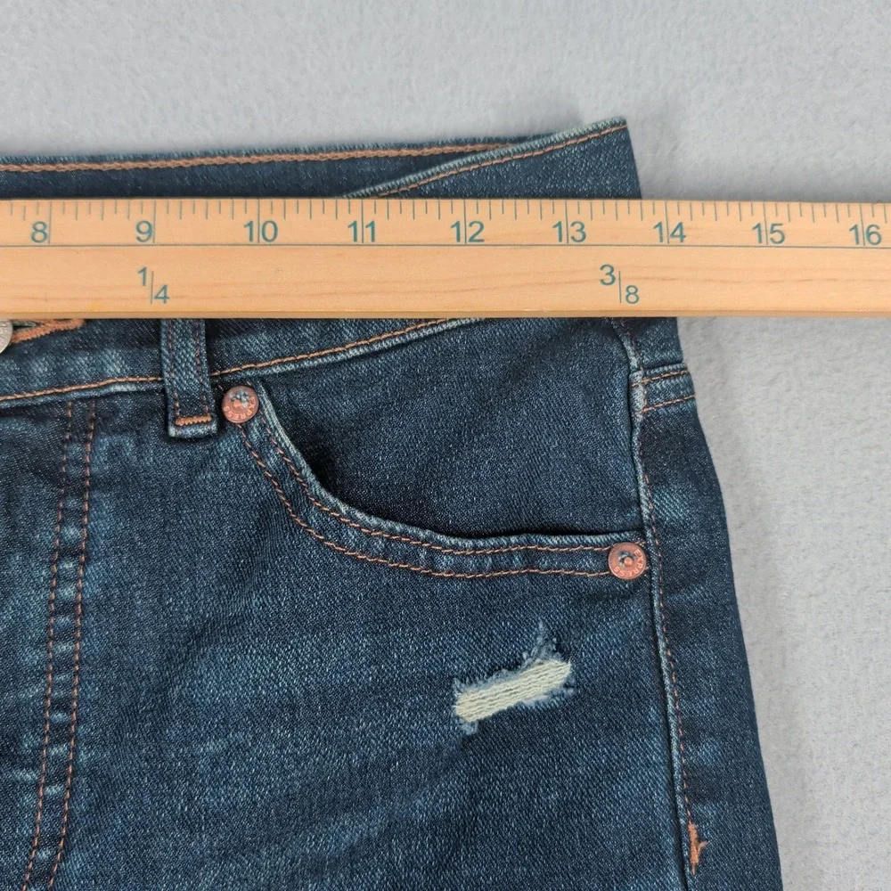 Express Slim High Rise Jeans Womens 2S‎ Dark Wash Distressed Denim Skinny